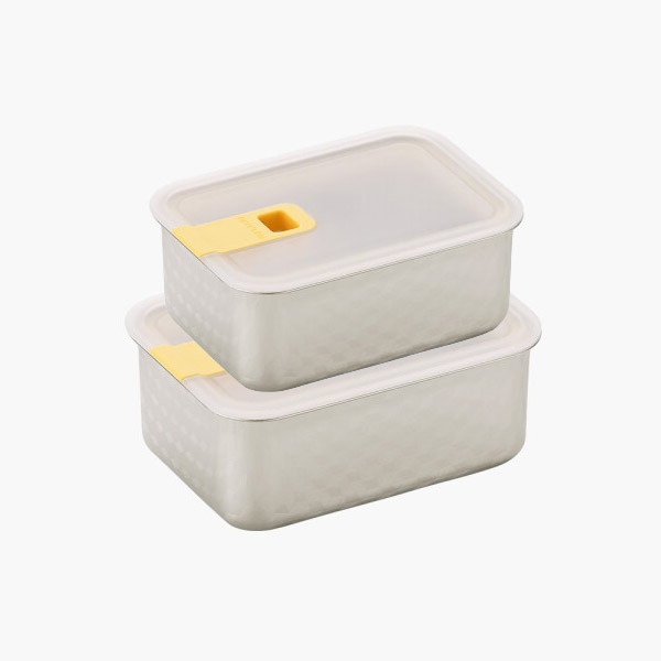 [네오플램] 퍼펙트씰S 스텐304 밀폐용기 2종세트 (550ml+800ml)