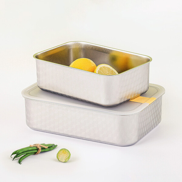 [네오플램] 퍼펙트씰S 스텐304 밀폐용기 2종세트 (1150ml+1650ml)