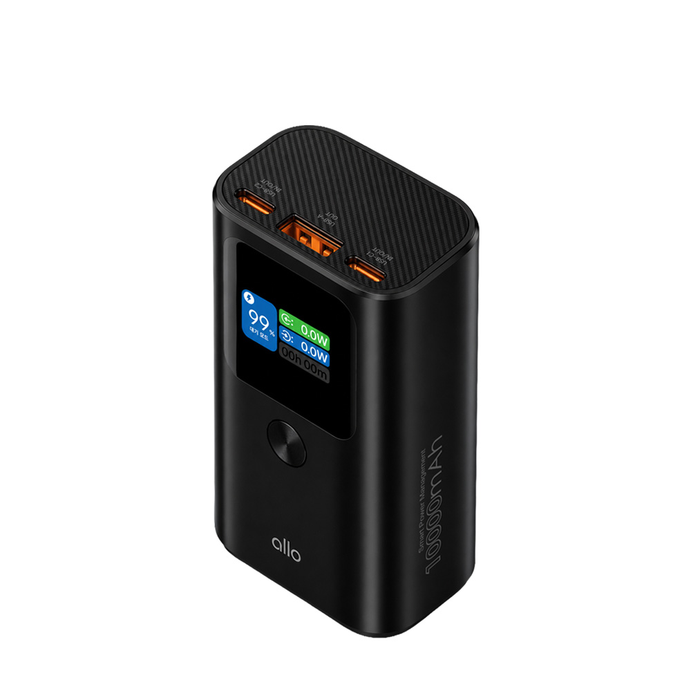 [알로코리아] 스마트 컬러 LCD 디스플레이 탑재 초고속 충전 보조배터리 1002PPS [10,000mAh]