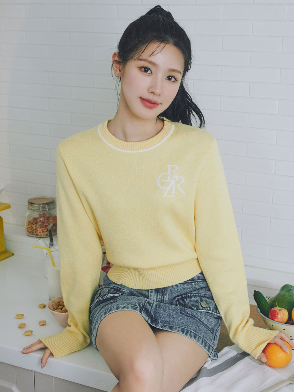 [23SS] 로고 자카드 니트_YELLOW