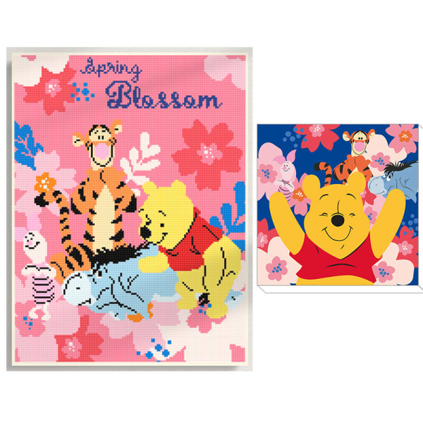 [이벤트] 반짝이는 큐빅 대형 액자형 캔버스 보석십자수 + 그림 그리기 세트 디즈니 곰돌이 푸 벨 에리얼 토이스토리