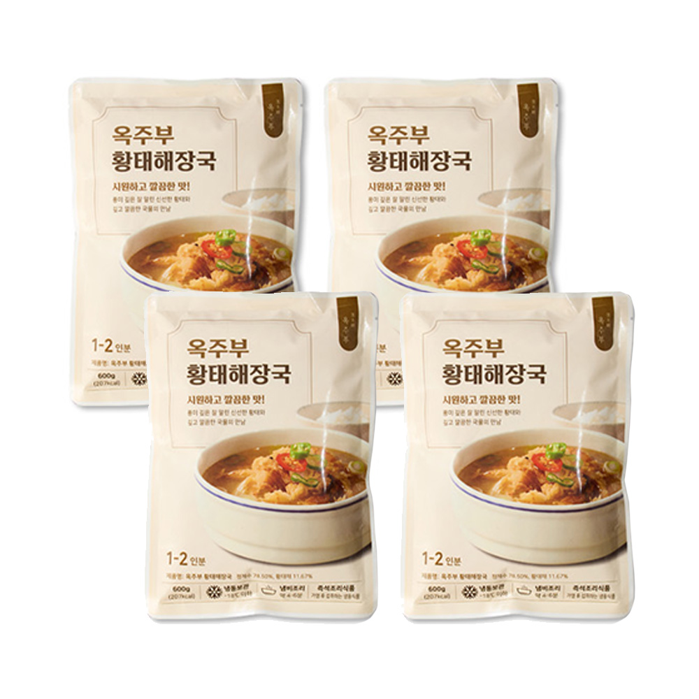 옥주부 용대리 황태해장국 600g(1팩/4팩 택1)