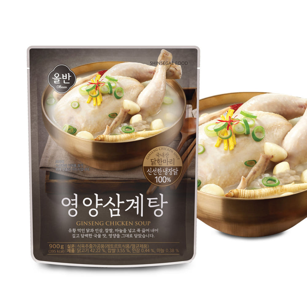 [신세계푸드] 올바르고 반듯한 영양 삼계탕 900g(1팩/4팩선택) 올반