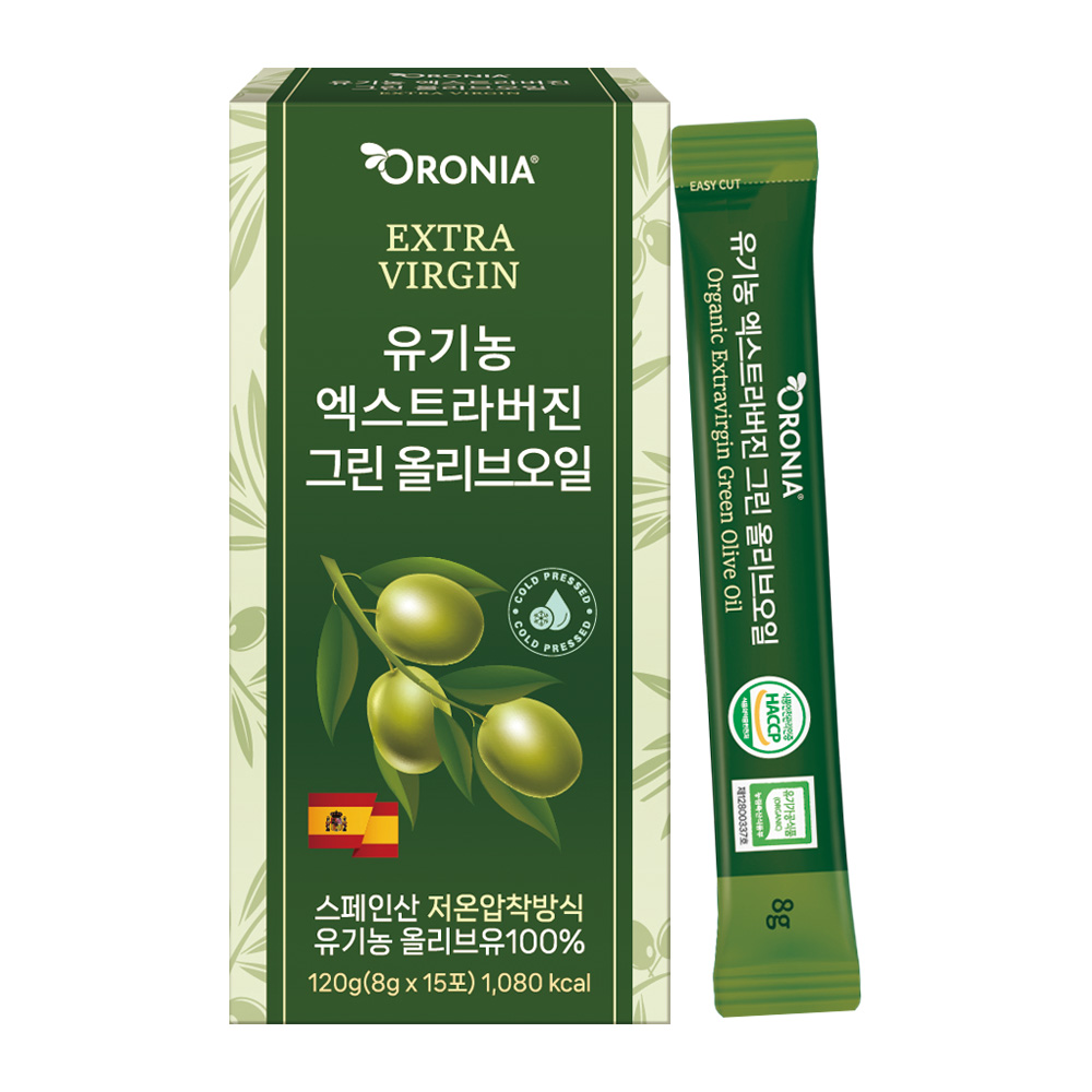 오로니아 유기농 엑스트라버진 그린 올리브유 15포