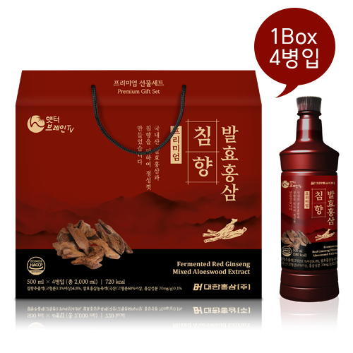 [대한홍삼] 발효 홍삼 침향 프리미엄 500ml x 4병