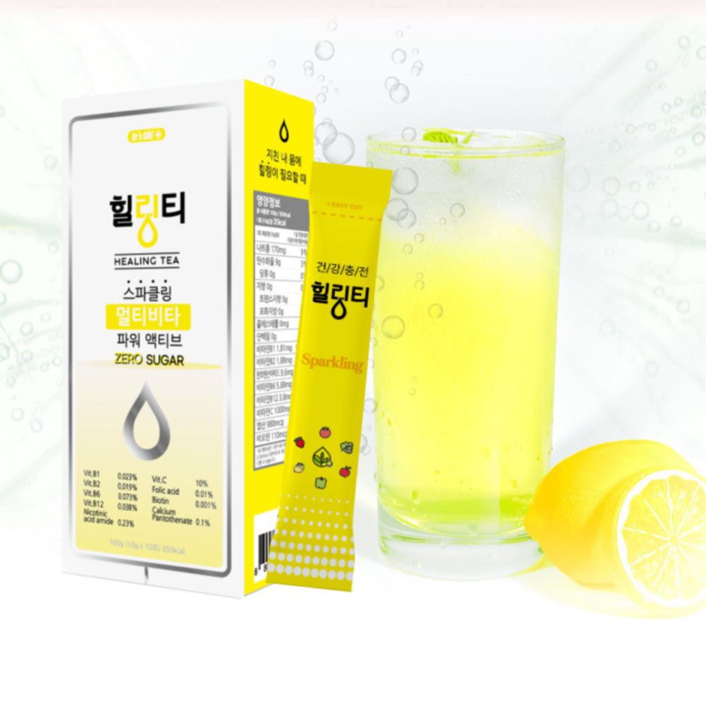 힐링티 스파클링 멀티 비타 파워액티브 10g x 10포(100g) 발포 멀티 비타민