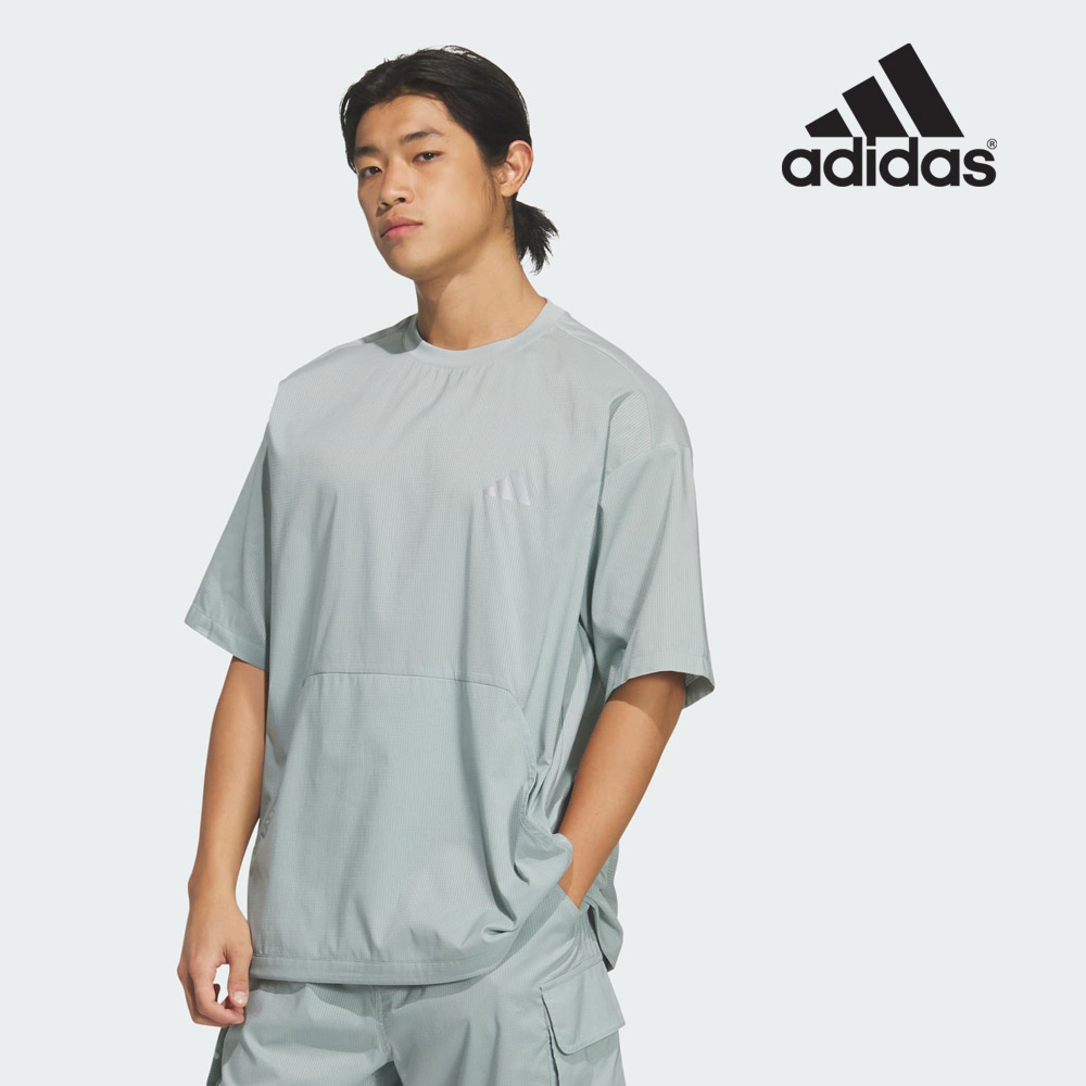 아디다스 매장 정품 남성 CITY TECH LOOSE FIT DOTAIR BREATHABLE Woven 쇼트 슬리브 티셔츠 (KS1181)