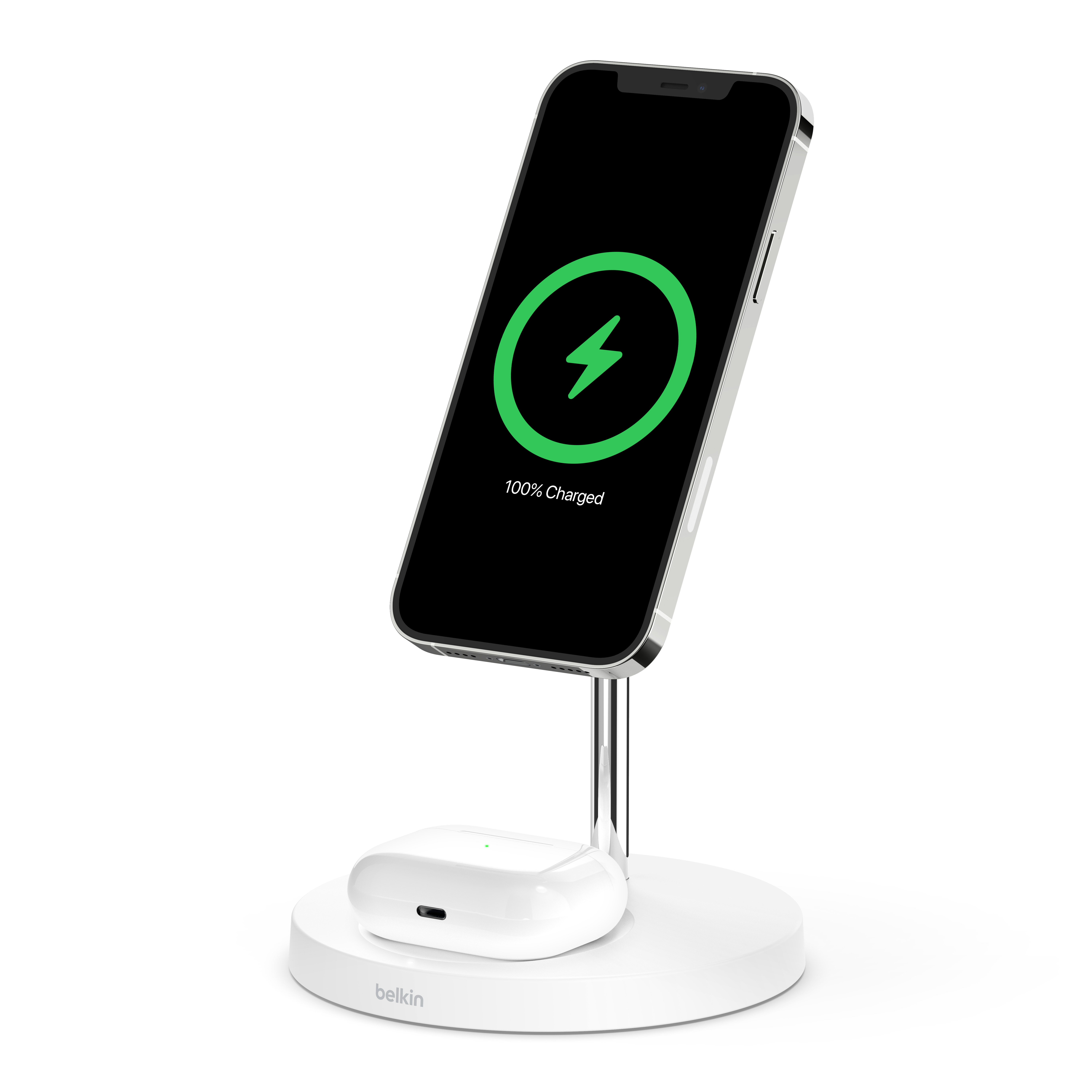 [벨킨] BoostCharge Pro 2-in-1 무선 충전기 스탠드(MagSafe 지원)(블랙/화이트) WIZ010kr