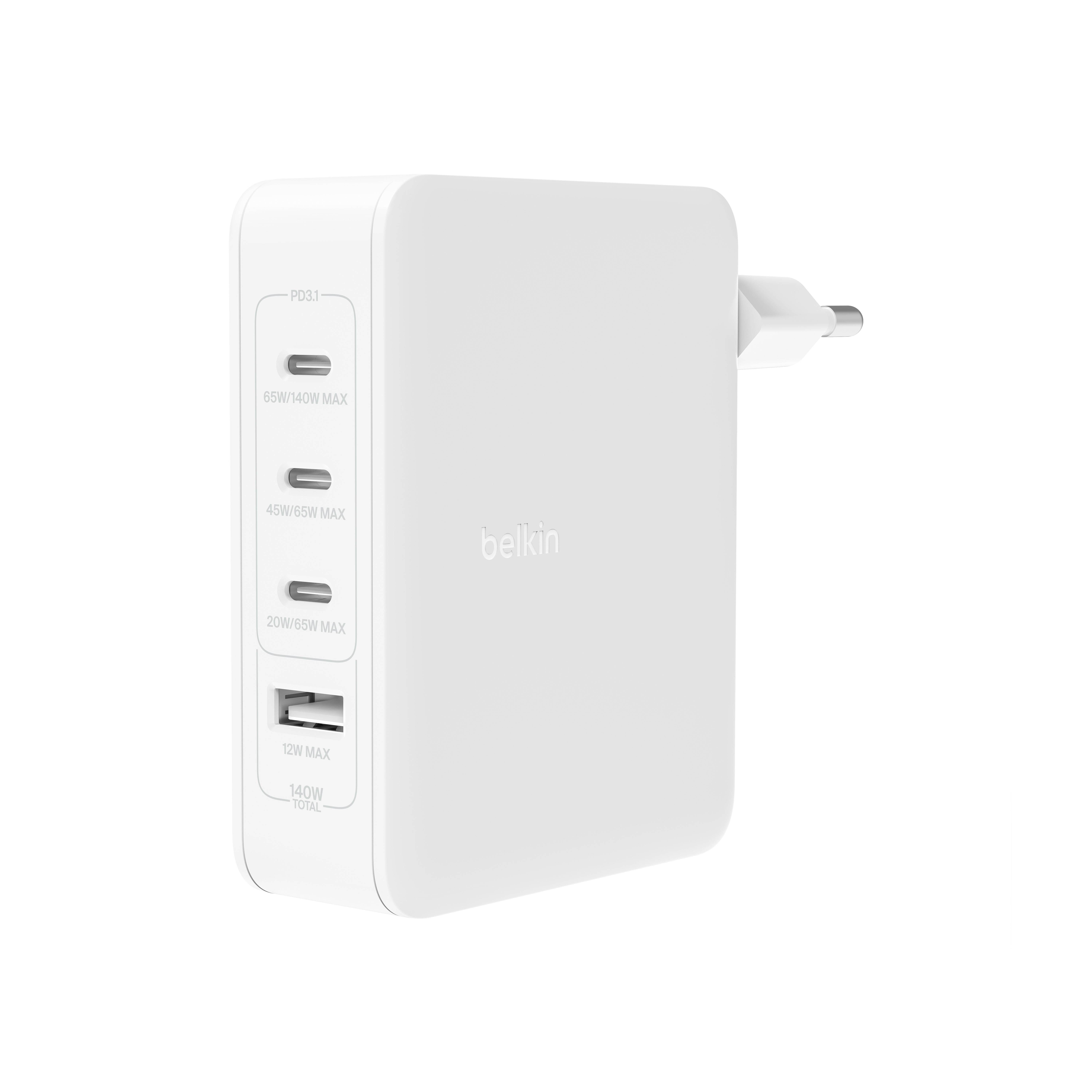 [벨킨] BoostCharge Pro 140W 4포트 GaN 가정용 충전기 (화이트) WCH014KRWH