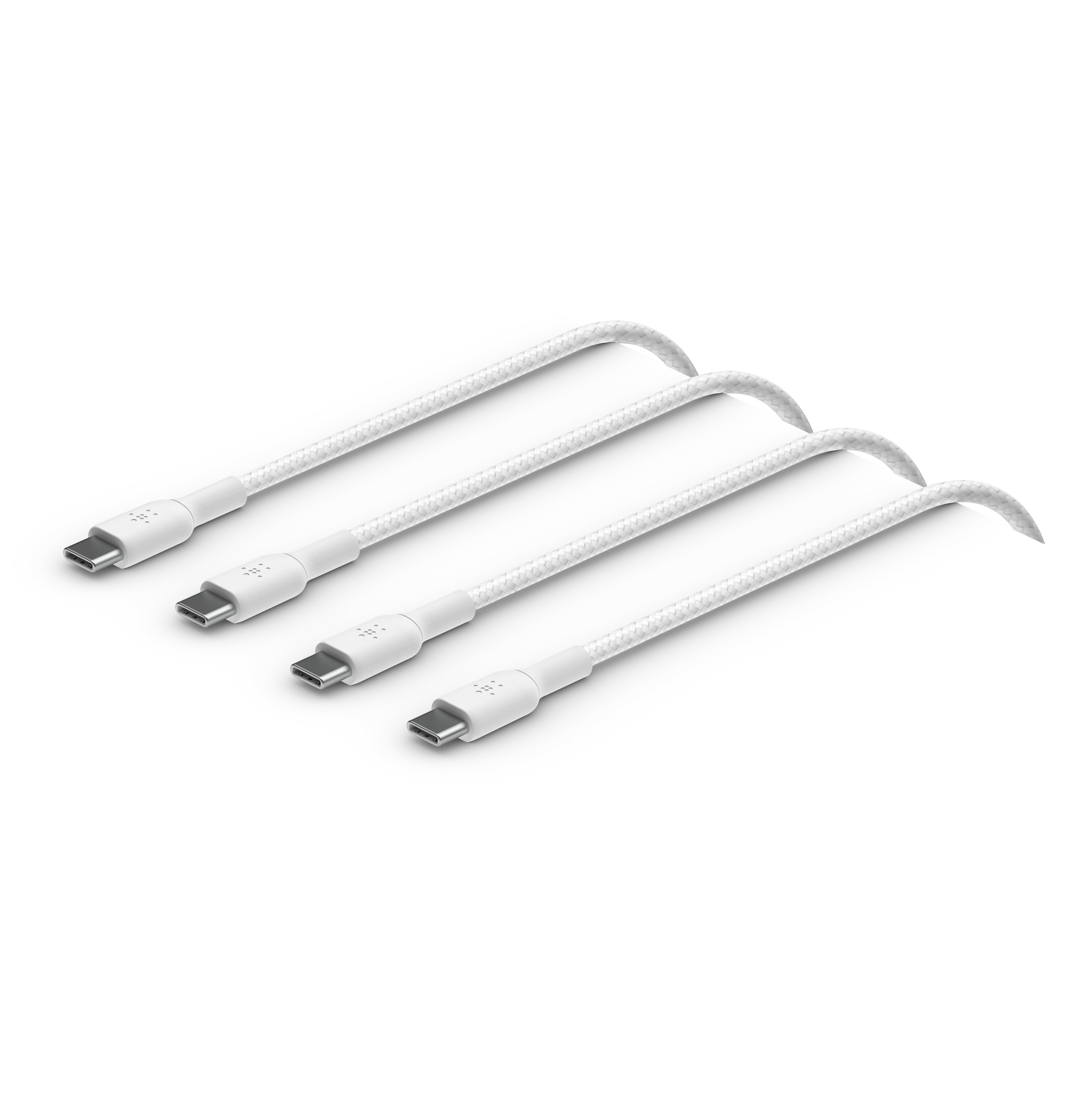 [벨킨] BoostCharge 브레이드 USB-C to USB-C 케이블 60W 2M x 2PACK (화이트) CAB004bt2MWH2PK