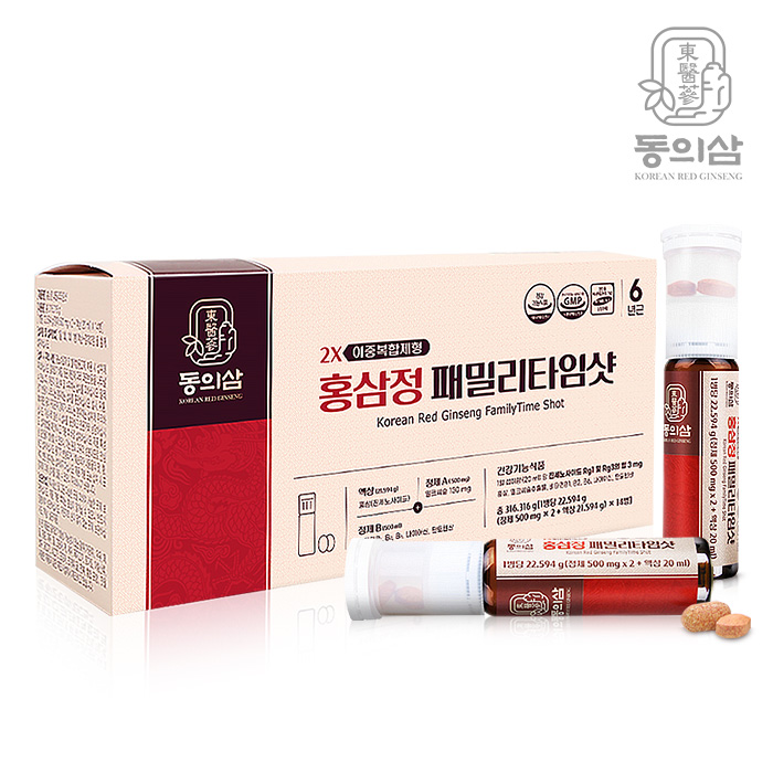 [동의삼] 홍삼정 패밀리타임샷 (액상 20 ml + 정제 500 mg x 2정) x 14병
