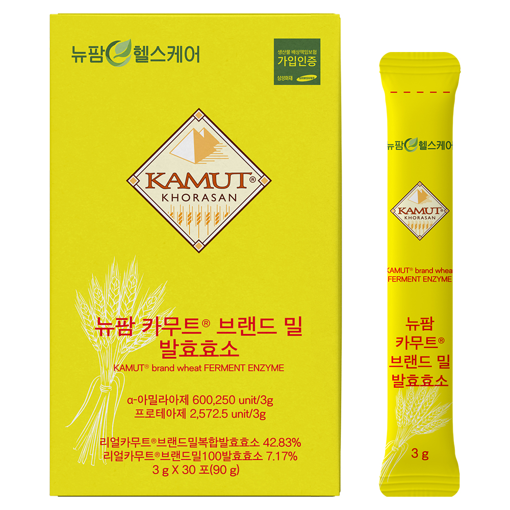 [뉴팜 헬스케어] 카무트 브랜드 밀발효 효소 3g x 30포