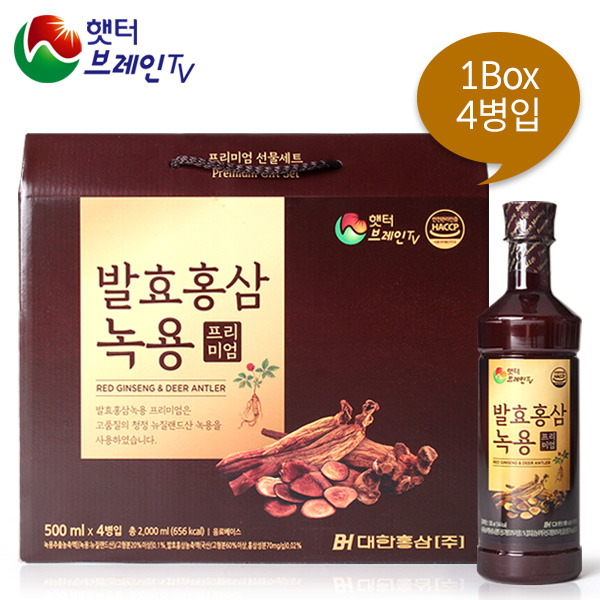 [대한홍삼] 발효홍삼 녹용 프리미엄 500ml x 4병