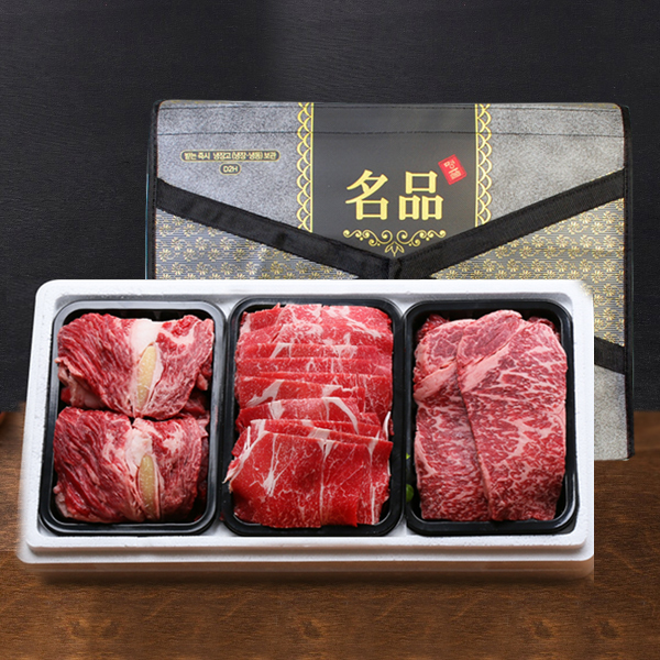 [참마음한우] 1등급 한우구이선물세트 1호 1.2kg(등심400g+채끝400g+차돌박이400g)