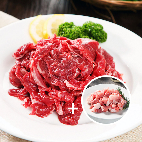 [마음한우] 1++등급 불고기 600g+한돈찌개거리 400g