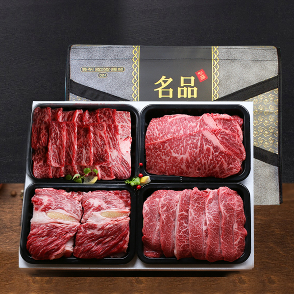 [참마음한우] 1등급 한우구이선물세트 2호 1.6kg(등심400g+채끝400g+부채살400g+특수부위400g)