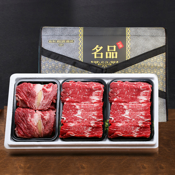 [참마음한우] 1등급 한우구이정육 선물세트 1호 1.2kg(등심400g+불고기400gx2)