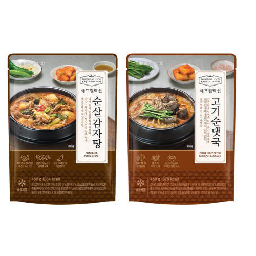 [쉐프컬렉션] 순살감자탕 450g X 2팩 + 고기순댓국 450g X 2팩 (총 4팩)