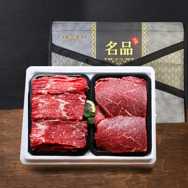[마음한우] 1++등급 정육선물세트 800g(불고기 400g+국거리 400g)