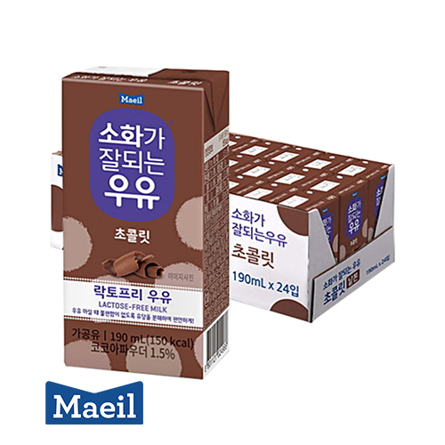 매일유업 소화가 잘되는 우유 초콜릿 190ml 24팩