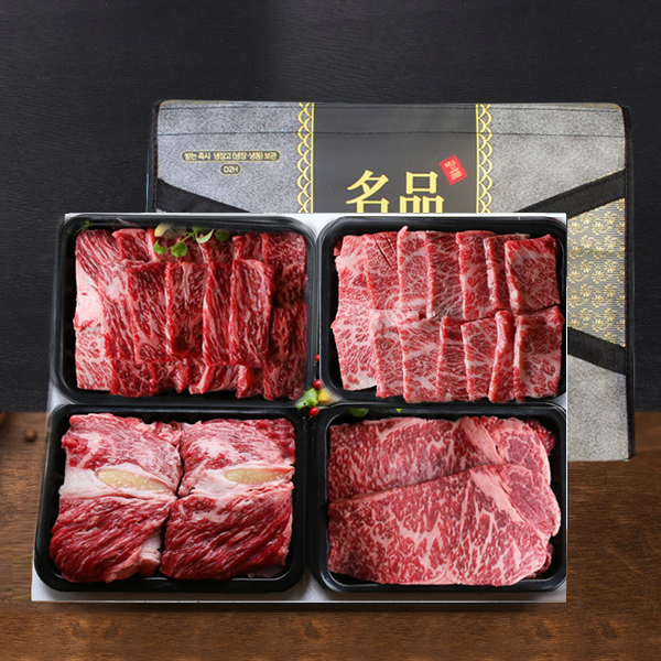 [참마음한우] 1등급 한우구이선물세트 3호 1.6kg(살치살400g+등심400g+갈비살400g+채끝400g)