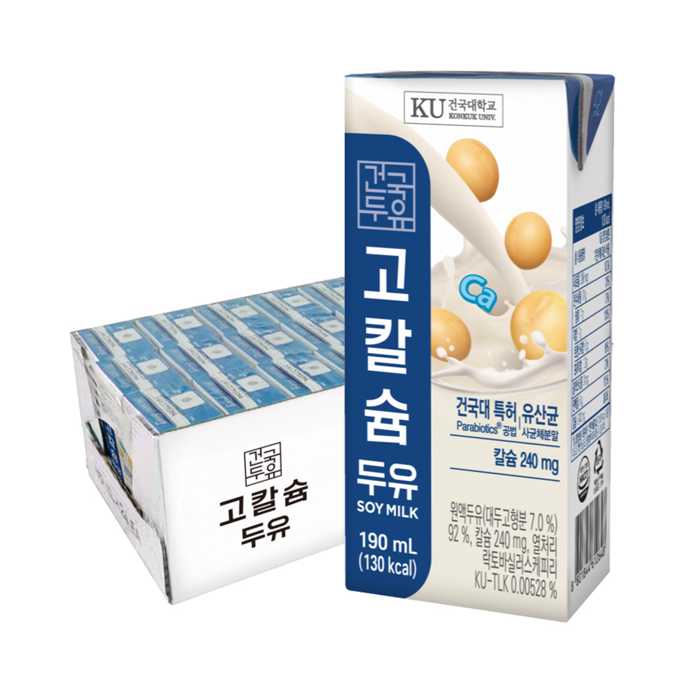 건국유업 고칼슘두유 190ml 24팩