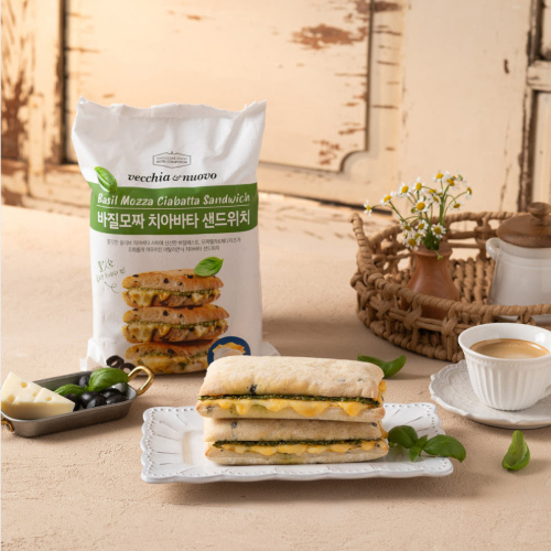 [베키아에누보] 바질모짜 치아바타 샌드위치 (195g*3개) x 3팩