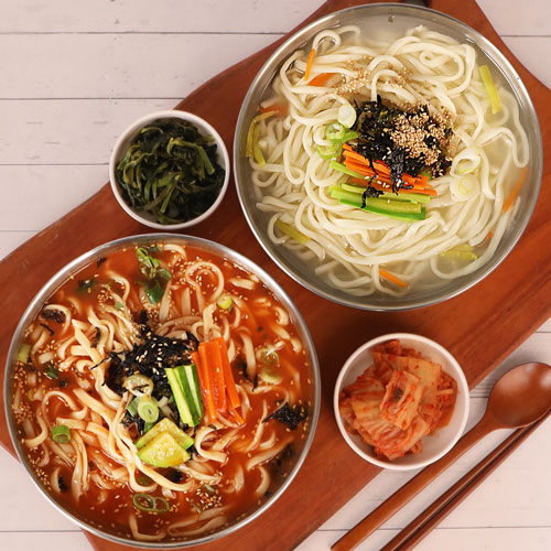 [생면/냉동]장칼국수&멸치칼국수 5인분(칼국수1kg+장칼국수소스2봉+멸치맛스프3봉)