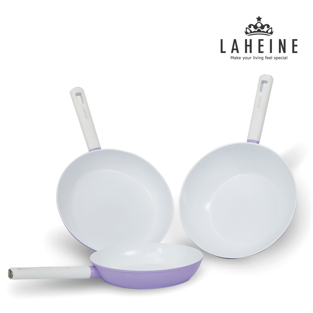 [라헨느] 더 퀸 포토프 퍼플 세라믹 IH 후라이팬 24+28+웍28cm (3종)