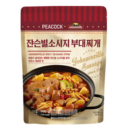 피코크 통삼겹김치찌개 500g 2개+쟌슨빌부대찌개 500g 2개