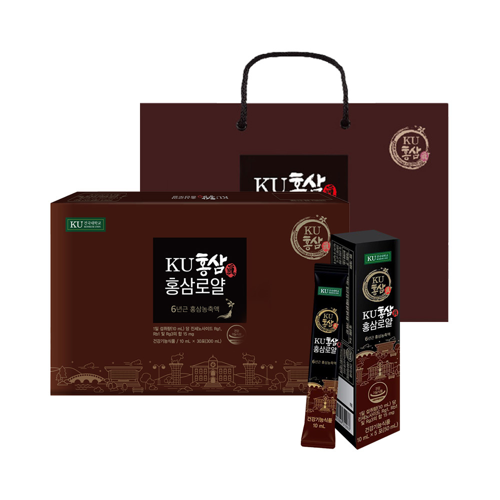 건국 6년근 KU 홍삼진 홍삼로얄스틱 10ml 30포 2박스