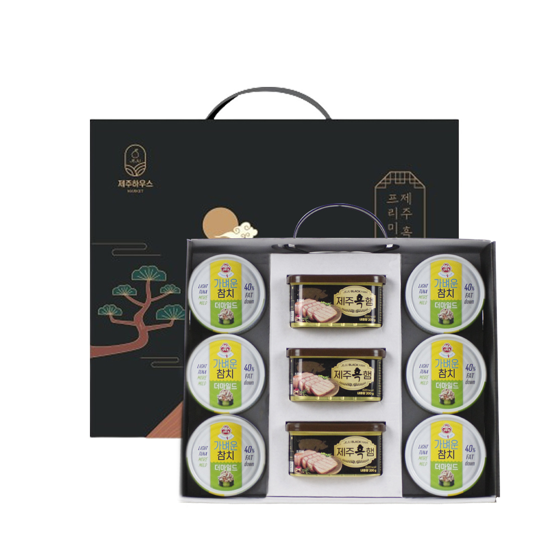 제주하우스 제주흑돼지 프리미엄 캔햄 선물세트 NEW B6호