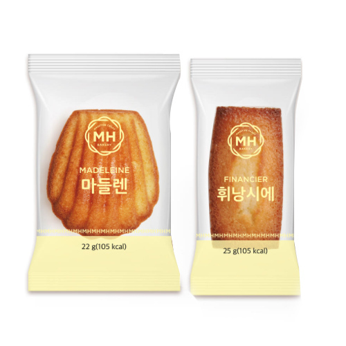 [신세계푸드] 밀크앤허니 마들렌 22g 10개+휘낭시에 25g 10개