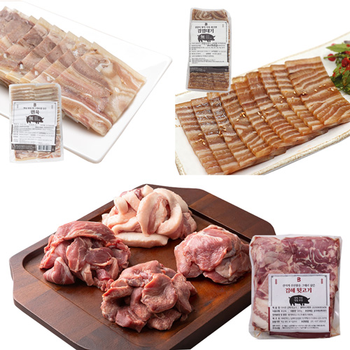 [부산미식여행]김해 냉장뒷고기500g+냉장돼지머리편육500g+냉동껍데기편육300g
