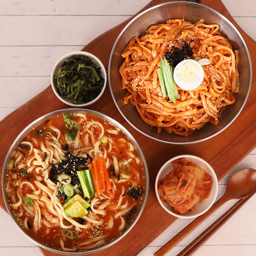 [생면/냉동]장칼국수&비빔칼국수 5인분(칼국수1kg+장칼국수소스3봉+비빔장2봉)