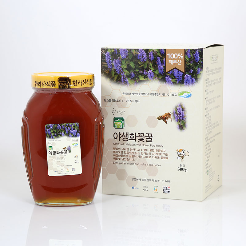 제주하우스 한라산 야생화꽃꿀 유리병 2.4kg