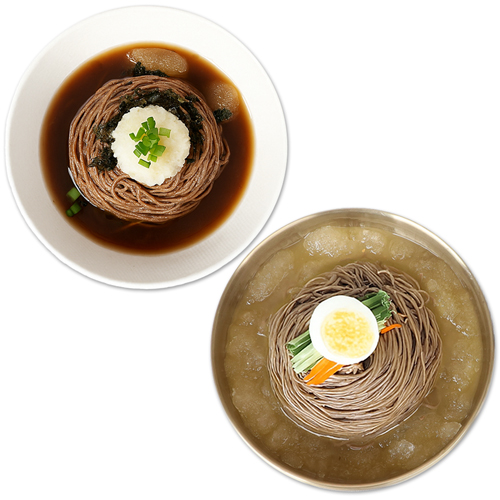[생면/신선배송]메밀냉면5인분+메밀소바5인분(메밀면2kg+냉면육수5봉+메밀장5봉)