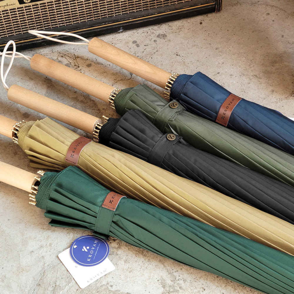 크로반 우드그립 모던파스텔 자동 장우산 KR2