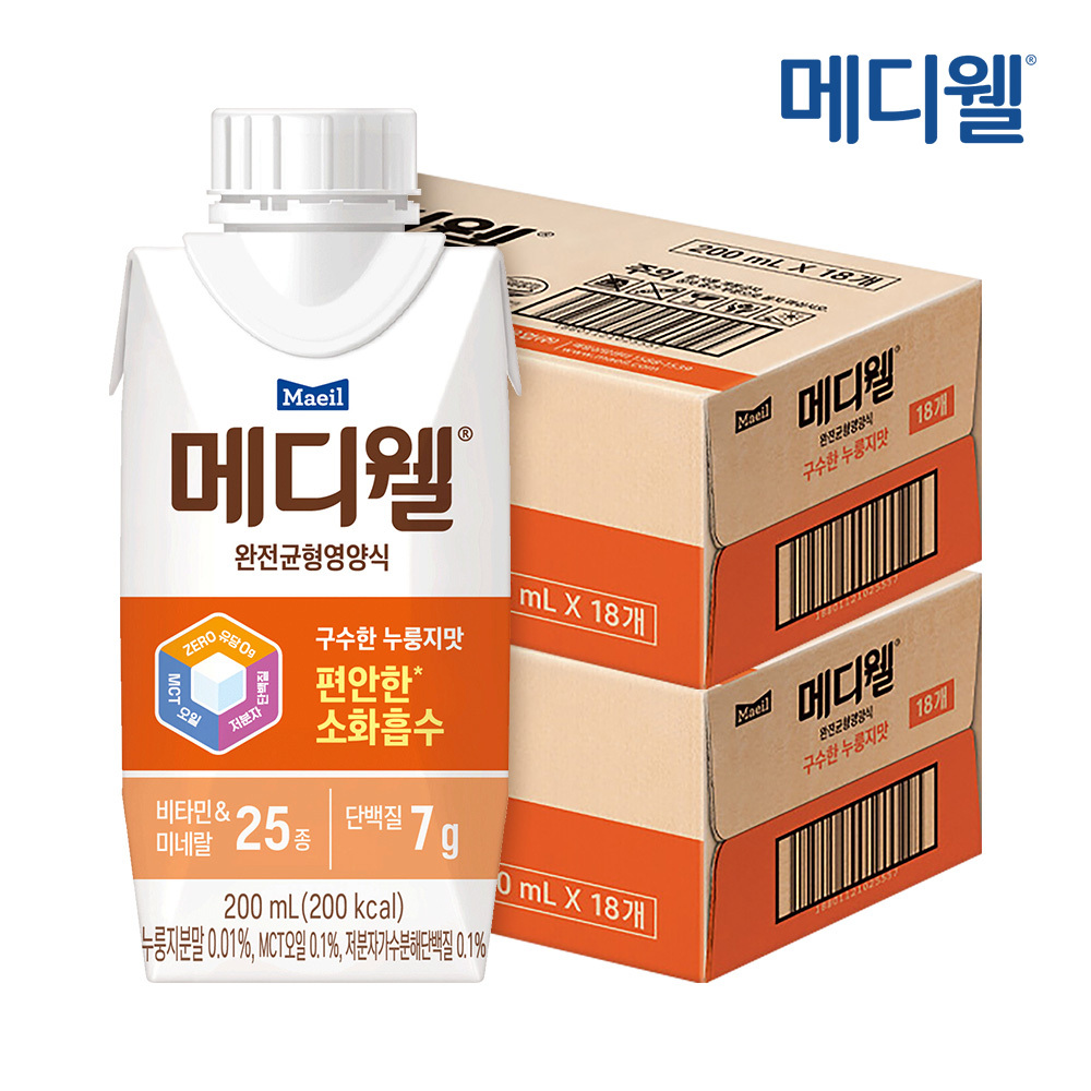 메디웰 구수한 누룽지맛 200ml 36개입(18입 2박스)