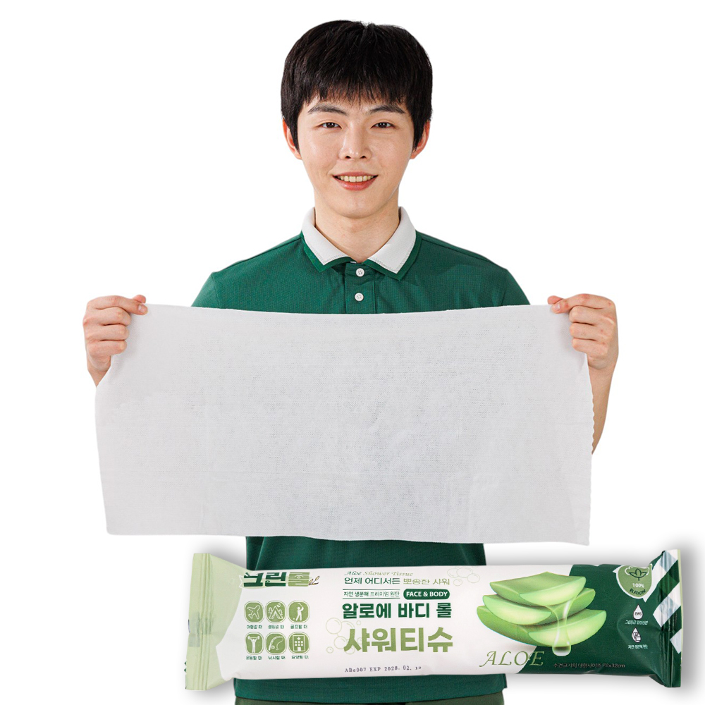 크린롤 알로에 바디롤 샤워티슈 10매