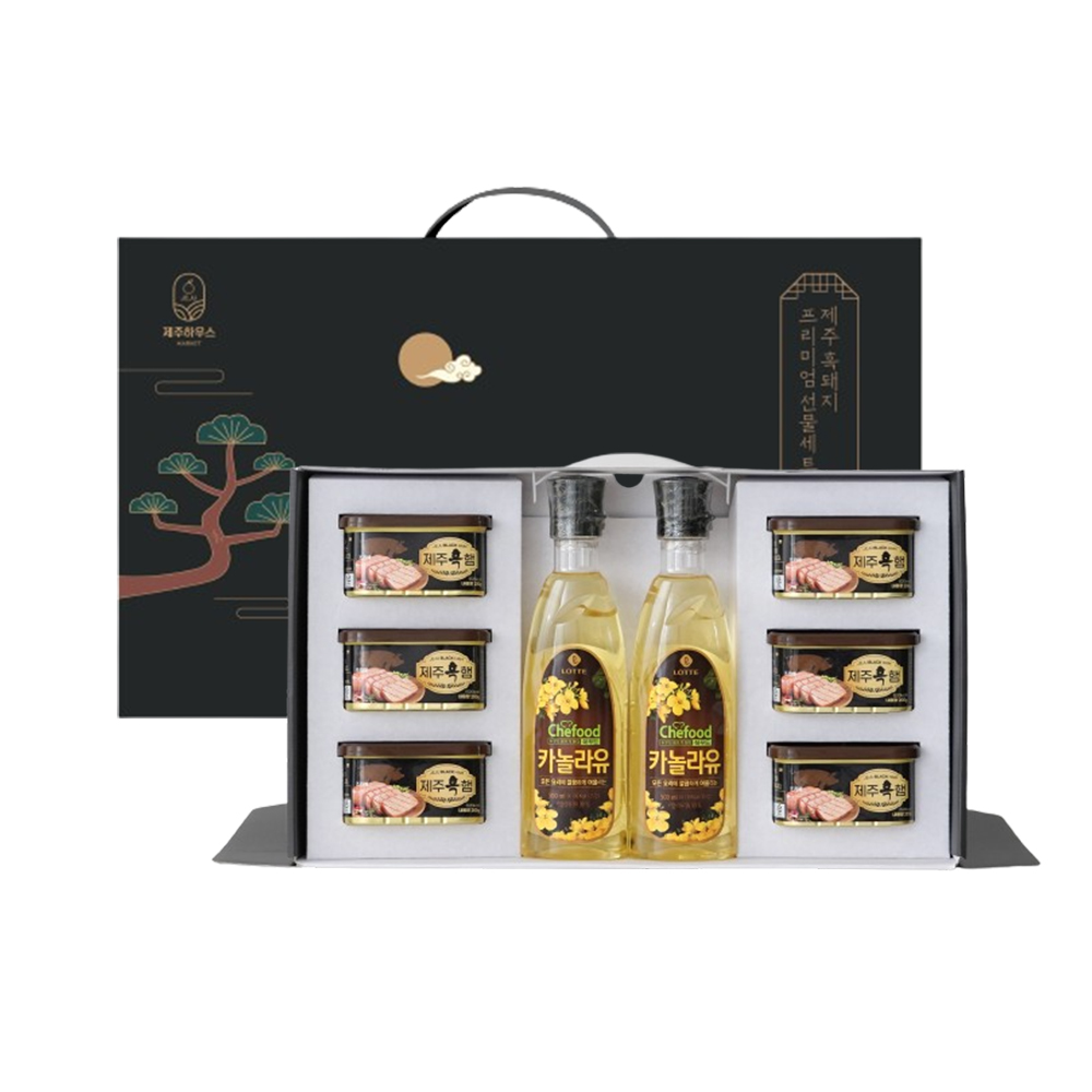 제주하우스 제주흑돼지 프리미엄 캔햄 선물세트 NEW 6A호