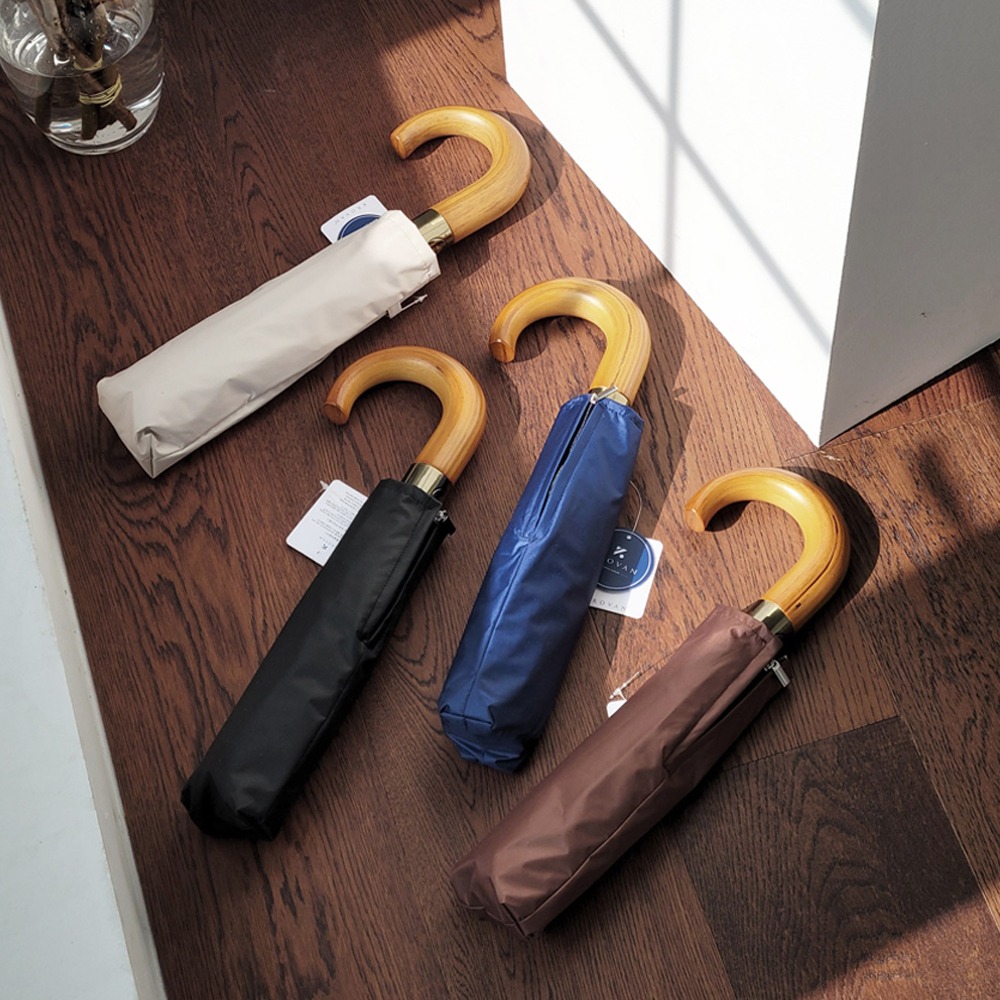 크로반 3단 완전자동우산 우드그립 KR7