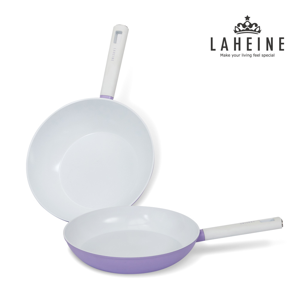 [라헨느] 더 퀸 포토프 퍼플 세라믹 IH 후라이팬 28+웍28cm (2종)