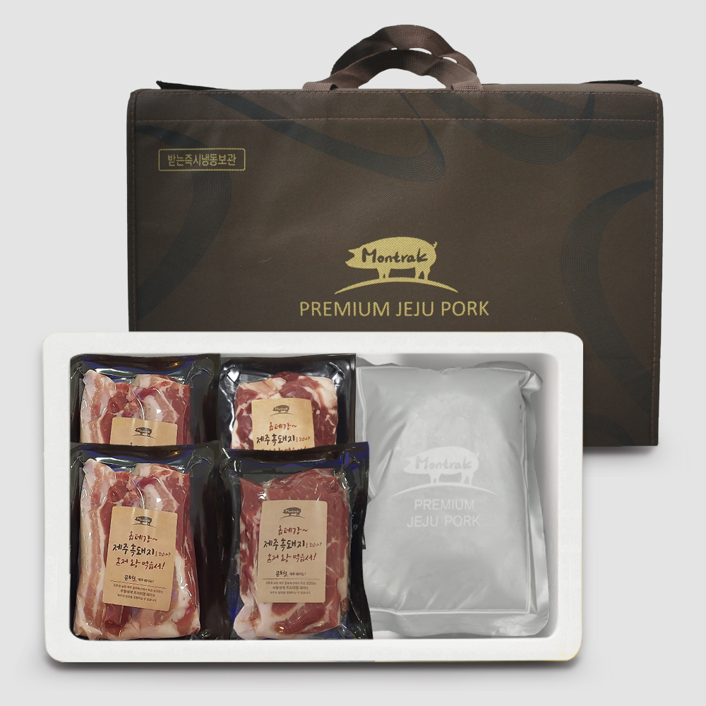 제주하우스 흑돼지 백돈모둠세트 (백돈오겹300g*3+백돈목심300g*3+갈비찜용500g*2)