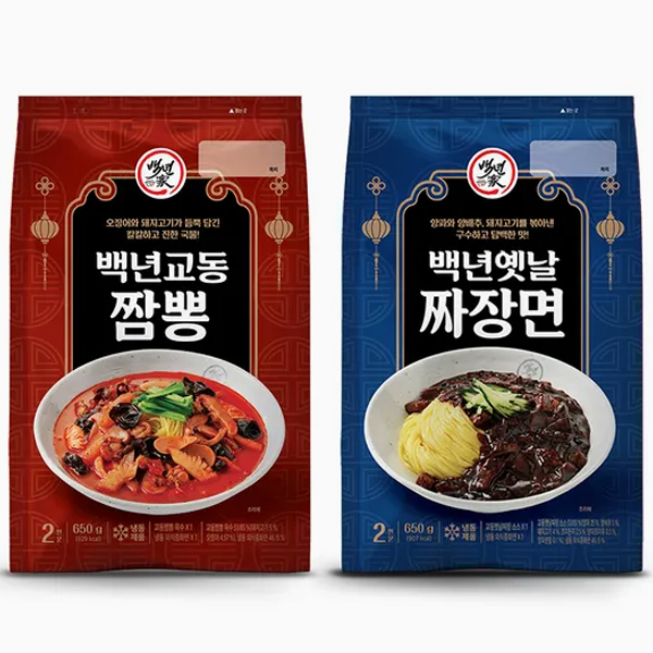 백년교동짬뽕 1팩+백년옛날짜장면 1팩 세트(복합), 4인분