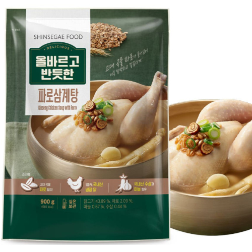 올바르고 반듯한 파로삼계탕 900g x 4팩