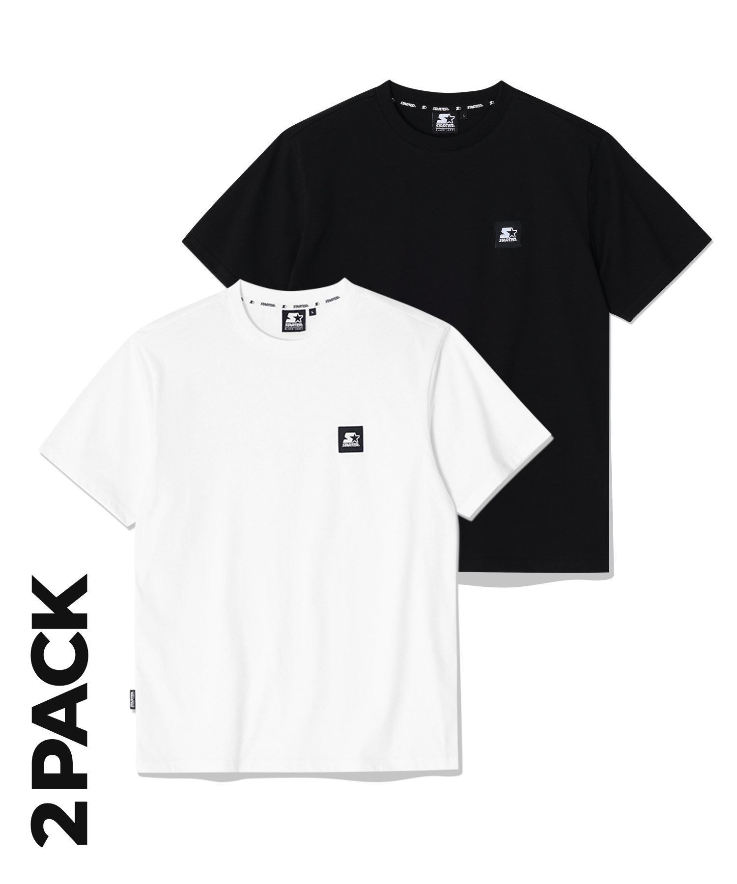 스타터 에센셜 반소매 티셔츠_2팩 (화이트&amp;블랙) SA232IST11_MIX