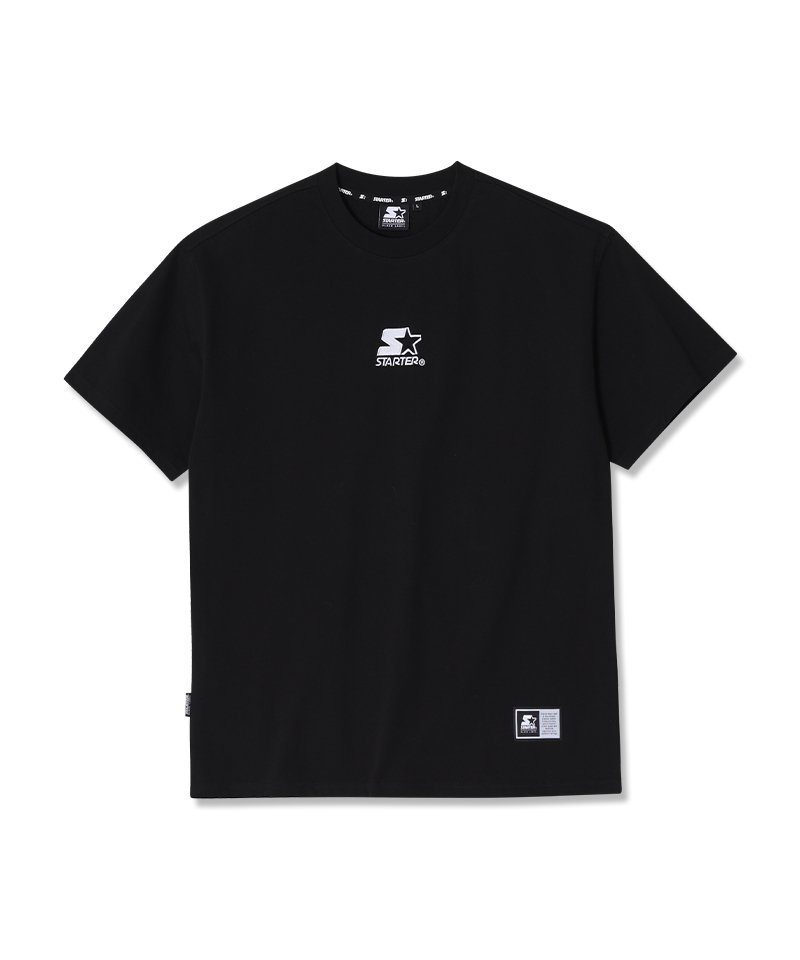 스타터 스타 자수 반소매 티셔츠 (블랙) SA232ISS03_BLK