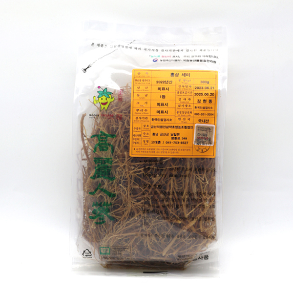 [천의삼] 홍미삼 300g 1등급 (홍삼새미)
