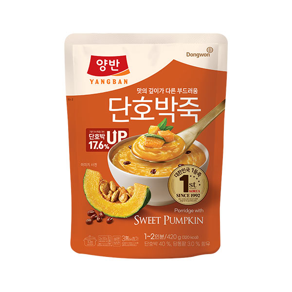[동원] 양반 NEW 단호박죽 420g (파우치) x 6개